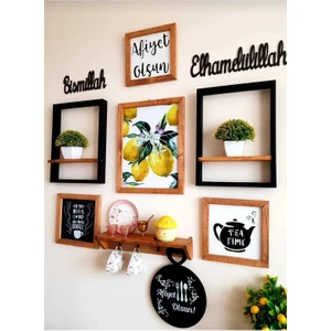 Wood Home Works Ahşap Mutfak Tablosu Dekor Terekli