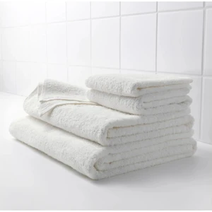 4'lü Set Beyaz Banyo Havlusu ve El Yüz Havlusu