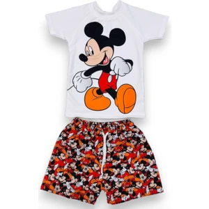 Lolli Boom Kids  Erkek Çocuk Paw Patrol Baskılı Mavi - Sarı Beyaz T-Shirt Şort Mayo Seti Üst Dalgıç Alt Paraşüt