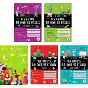 Yuva Yayınları Yuva 4. Sınıf Her Haftaya Bir Öykü Bir Etkinlik Bir Masal Seti 5 Kitap (Matematik-Sosyal Bilgiler-Türkçe-Fen Bilimleri-Masal)