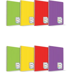Çınar Defter Çınar Colormaxi A4 96 Yaprak Spiralli - 4 Kareli + 4 Çizgili Defter