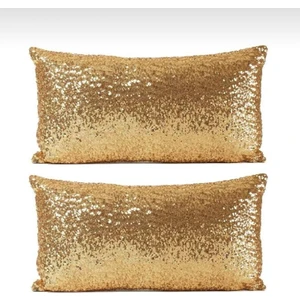 Yılmaz Home 2’li Pullu Payetli Dikdörtgen Dekoratif Kırlent Kılıfı
