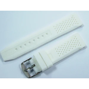 Ezgi Elektronik Lacost Model Silikon Saat Kordonu Beyaz 20MM Slikon Saat Kayışı