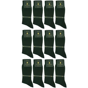 La Pescara La'pescara Ultra Lüks 12'li Yeşil Merserize Erkek Klasik Çorap Set  Cr