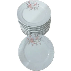 Güral Porselen 6'Lı Sedef 20 Cm Düz Tabak Tek Çiçek 1208