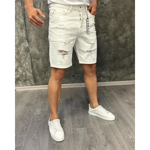 Erkek Likralı Slim Fit Kot Kapri Şort