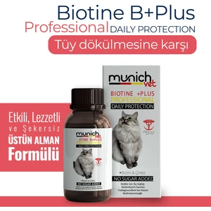 Munich Vet Biotine Plus Kedi Sağlığı Damlası 100 ml Kediler İçin Tüy Sağlığı Damlası