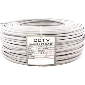 Qromax 2+1 2x0.22 Folyolu Lüks Cctv Kamera Kablosu 25MT.