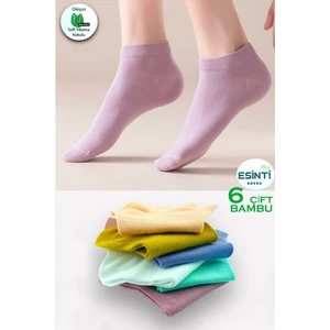 Kadın Kısa Çorap Beyaz Bambu Renkli Yazlık Patik Çorap Kokulu Ince Çorap 6 Adet