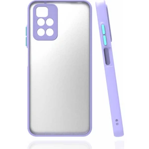 Xiaomi Redmi 10 2022 Kılıf Hux Kamera Korumalı Arkası Mat Silikon Mor