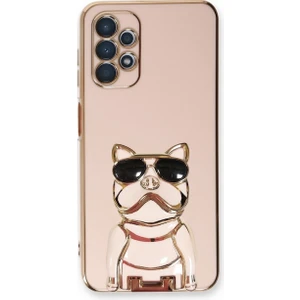 Galaxy A52S 5g Case Kılıf Kamera Korumalı Köpek Desenli Standlı Silikon Pembe
