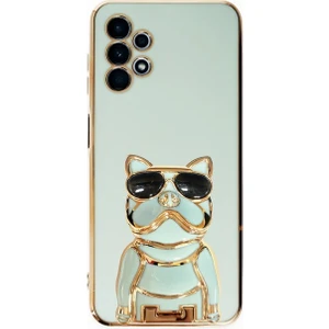Galaxy A52S 5g Case Kılıf Kamera Korumalı Köpek Desenli Standlı Silikon Yeşil