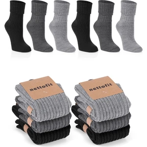 6'lı Kışlık Kadın Yün 'lü Uyku Çorabı Soft Touch KDN58