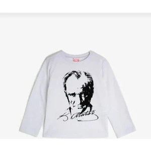 Fires Giyim Pamuk Mustafa Kemal Atatürk Baskılı Uzun Kol Çocuk Badit-Shirt