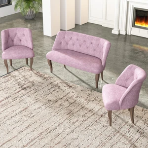 Gadahome Çay Seti Koltuk Takımı, Salon Balkon Takımı(2+1+1 Ceviz Ayak)
