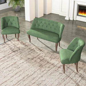 Gadahome Çay Seti Koltuk Takımı, Salon Balkon Takımı(2+1+1 Ceviz Ayak)