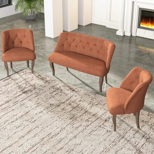 Gadahome Çay Seti Koltuk Takımı, Salon Balkon Takımı(2+1+1 Ceviz Ayak)