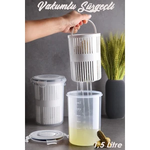 Süzgeçli Saklama Kabı Zeytinlik Turşuluk 1,5 Litre