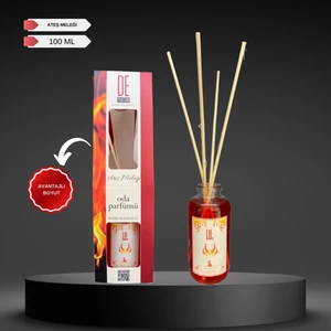 De Parfum Ateş Meleği Kırmızı Meyveler, Vanilya ve Paçuli, Bergamot Dekoratif 100 ml Bambu Çubuklu Oda Kokusu