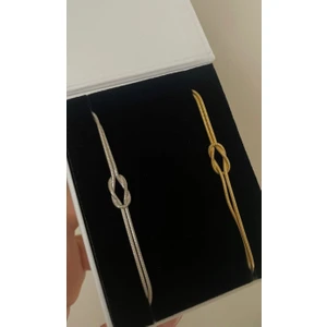 Market Of Universe 925 Ayar Gümüş Sevgili Çift Düğüm Bileklik Modeli