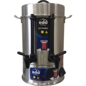 Elektrikli Çelik Çay Makinası - 160 Bardak Çift Musluklu Semaver Çay Otomatı
