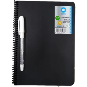 40 Sayfa 17X24 cm Siyah Defter ve Beyaz Kalem Side