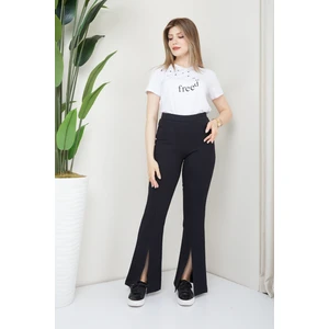 Banada Moda Kadın Paçası Yırtmaçlı Ön Dikiş Detaylı Pantolon