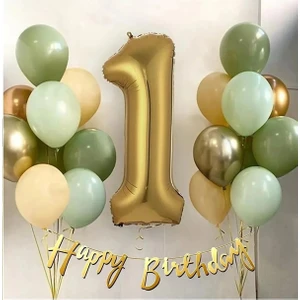 Çıtı Pıtı Store KÜF YEŞİLLİ 1 YAŞ BALON SET