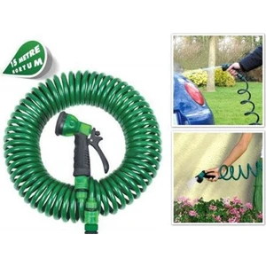 4 Fonksiyonlu Sulama Başlıklı Spiral Hortum (15 Metre)