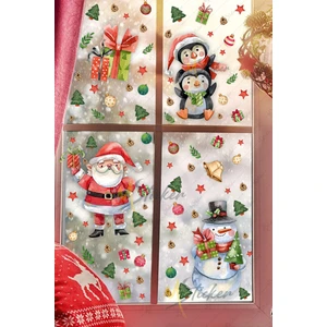 Yılbaşı Sevimli Figürler Sticker Seti, Yeni Yıl Süsleme Kardan Adam ve Kış Süsleri Sticker Seti