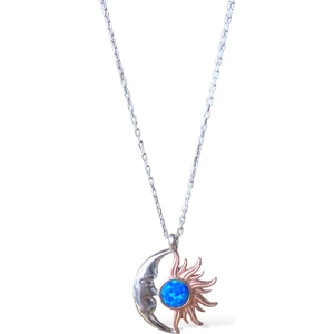 Alâ Silver Jewellery Ay ve Güneş Tasarım 925 Ayar Gümüş Kolye
