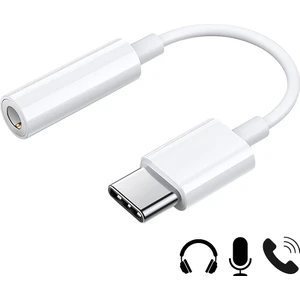 Tak Çalıştır Mikrofonlu Type-C To Aux 3.5mm Kulaklık Jak Dönüştürücü Yüksek Kaliteli