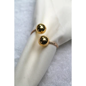 Emtory Home 12 Adet Gold Bead Metal Halkalı Peçete Yüzüğü