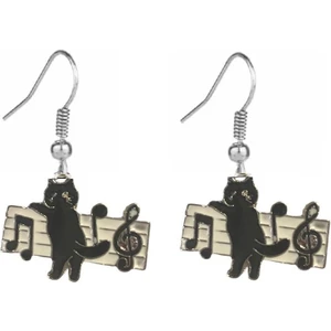 Herşey Nota Kedi Nota Müzik Küpe