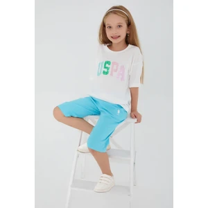 U.S. Polo Assn. Kız Çocuk Beyaz Kapri Takım