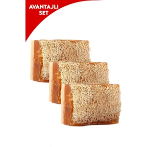 Arap Makyaj Dünyası 3'lü Lifli Ballı Eşek Sütlü El Yapımı Sabun 3 x 120 gr - Eşek Sütlü