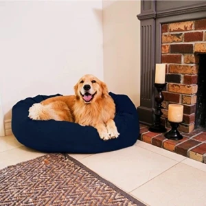Patili Evler Kemik Yastıklı Iç Mekan Büyük Boy Köpek Yatağı - 60X90 cm - Lacivert-