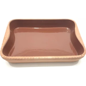 Borcam Stil Toprak Güveç Kabı 32x23x5cm Yüksek Ateşe Dayanıklı Dikdörtgen Toprak Güveç Fırın Tepsisi