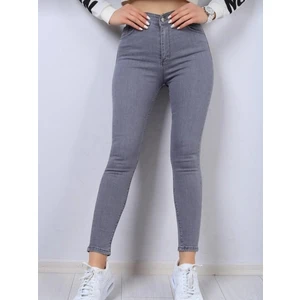 Siyah Yüksek Bel Dar Paça Skinny Power Likralı Kot Pantalon
