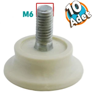 Bingo Rotil Ayak M6 Civatalı mm Krem Profil Yüksletme Ayağı 2.5 cm 10 Adet