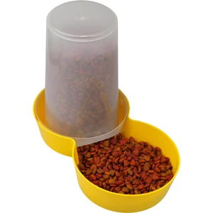 Miapet Hazneli Plastik Kedi-Köpek Mama ve Su Kabı 1,5 Lt Yuvarlak Sarı