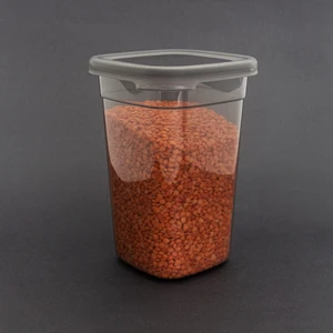 2li Saklama Kabı Şık Yeni Nesil Saklama Kabı Seti 2 X 1,1 Lt Dikdörtgen Antrasit
