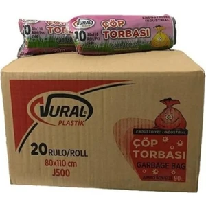 Endüstriyel Jumbo Çöp Torbası 80X110 cm 500 gr Siyah 20 Paket -V