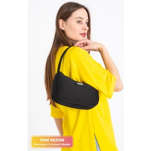 Tonny Black Orijinal Kanvas Yeni Sezon Mini Baget Fermuarlı Tek Gözlü Astarlı Yazlık Baguette Model Minik Şık Çanta Abiye Modeli El Kol ve Omuz Çantası