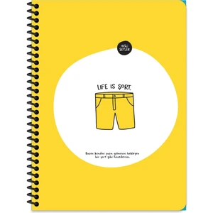 Hisli Şeyler 18.5X25 Çizgili Defter - Life Is Şort