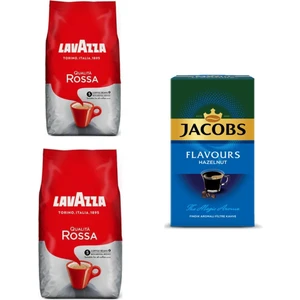 Qualita Rossa Çekirdek Kahve 2 kg + Jacobs Flavours Fındık Aromalı Filtre Kahve 250 gr