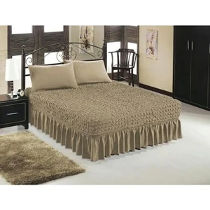 Bürümcük Yatak Örtüsü, Çift Kişilik Yıkanabilir Örtü, Etekli, ESNEKLI160X200 Taş Çift Yatak Örtüsü