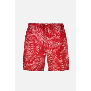845 Erkek Kırmızı Desenli Deniz Şortu