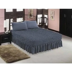 Bürümcük Yatak Örtüsü, Çift Kişilik Yıkanabilir Örtü, Etekli, ESNEK160X200 Antirasit Çift Yatak Örtüsü