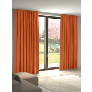 Kadife Dokulu Mandalina Turuncusu Ada Fon Perde Ekstrafor Büzgülü